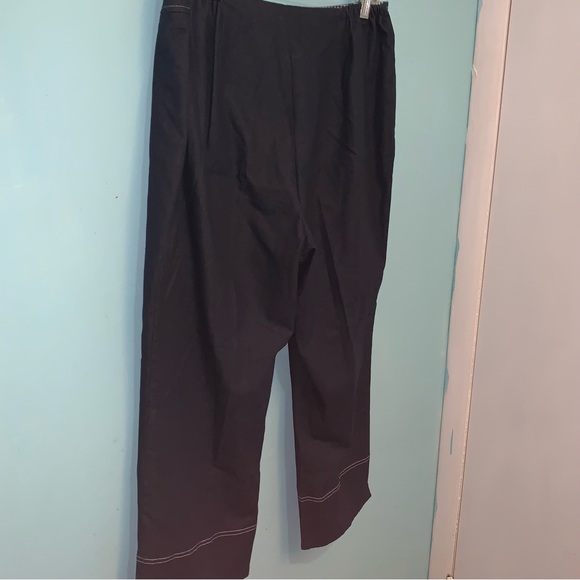 Julie Mitchell WM 14 Blue Rear Elastic Waist Straight Leg Tailored Hem Capris - Picture 5 of 8